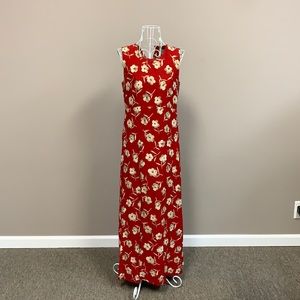 Red floral dress